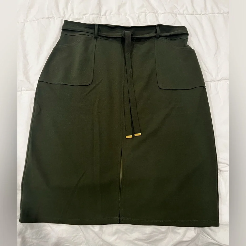 New York Clothing Co green skirt sz L - Picture 1 of 8